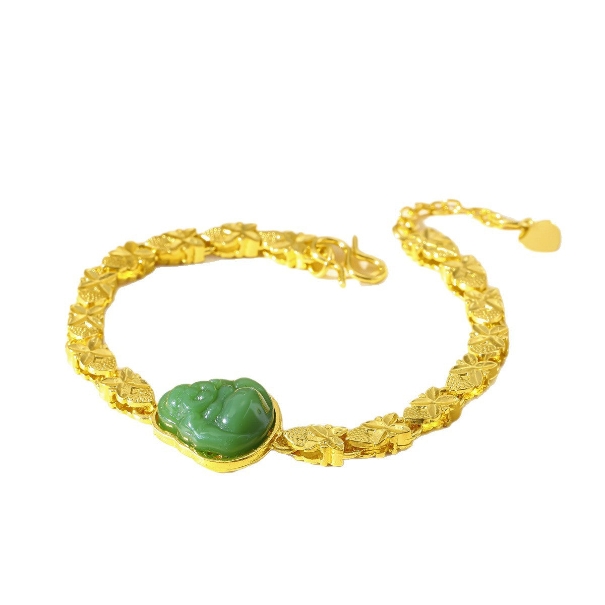 Wholesale Trendy Dark Green Buddha Clover Charm Bracelet,  Fashion Jewelry Accessory for Everyday Wear