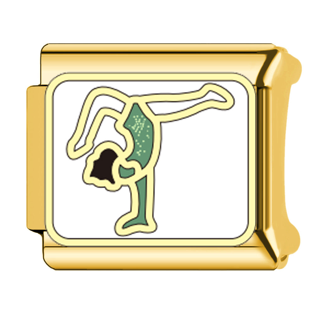 Wholesale   Italian Charm Bracelet 9mm DIY Heart-Shaped Welded Creative Stainless Steel Composable Bracelet