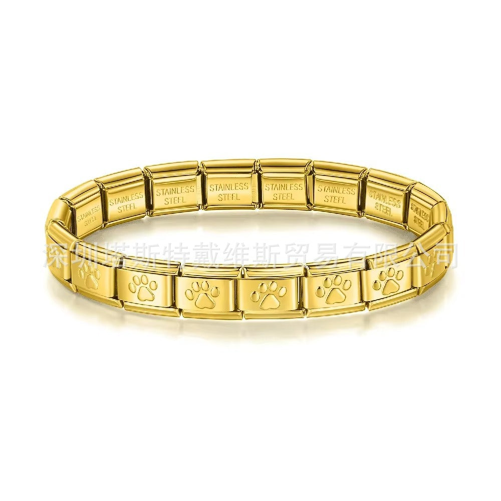 Wholesale  Italian Charm Bracelet 9mm DIY  single-section  Creative Stainless Steel Composable Bracelet