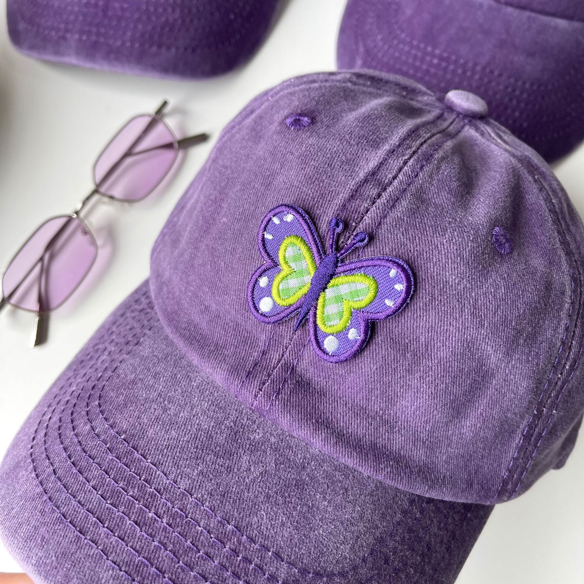 Wholesale Purple Butterfly Cotton Baseball Caps ACC-HT-EnLong001