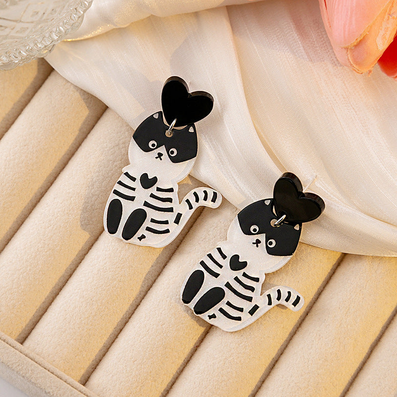 Wholesale Halloween Cat Acrylic Earrings ACC-ES-MDD033
