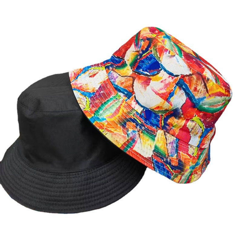 Wholesale Double-sided fisherman hat color printing basin hat   bucket hat