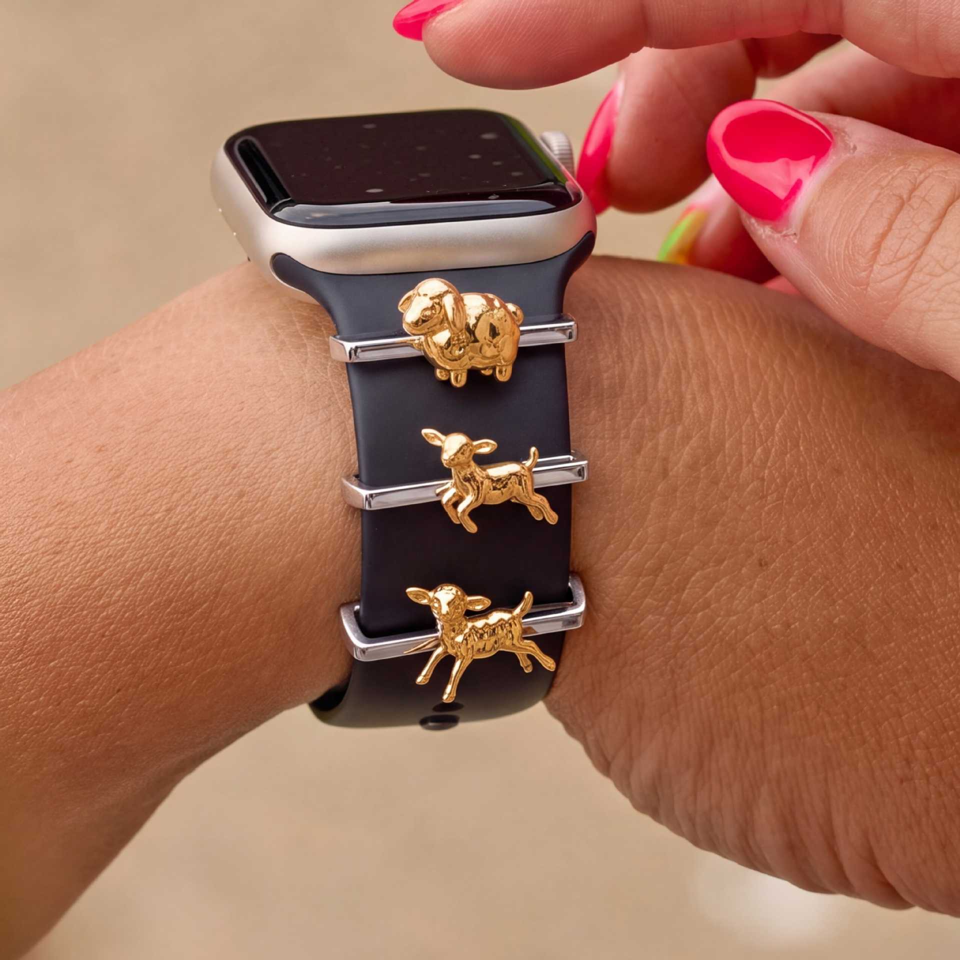 Wholesale Stainless Steel Ram Design Watch Strap Decorative Buckle Charm Trendy DIY Jewelry Accessory For Bags And Everyday Use