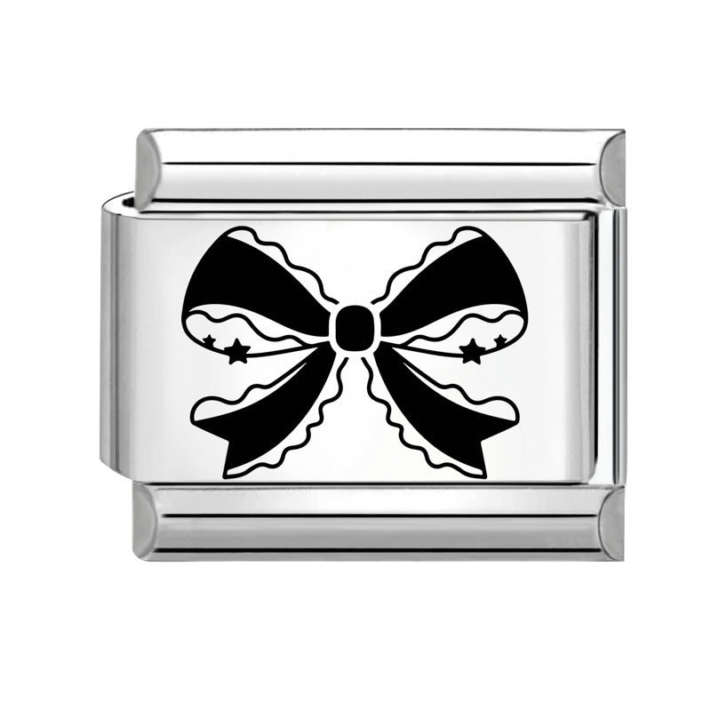 Wholesale 9mm Italian Charm Starter Bracelets DIY Black and white Creative Stainless Steel Composable Bracelet