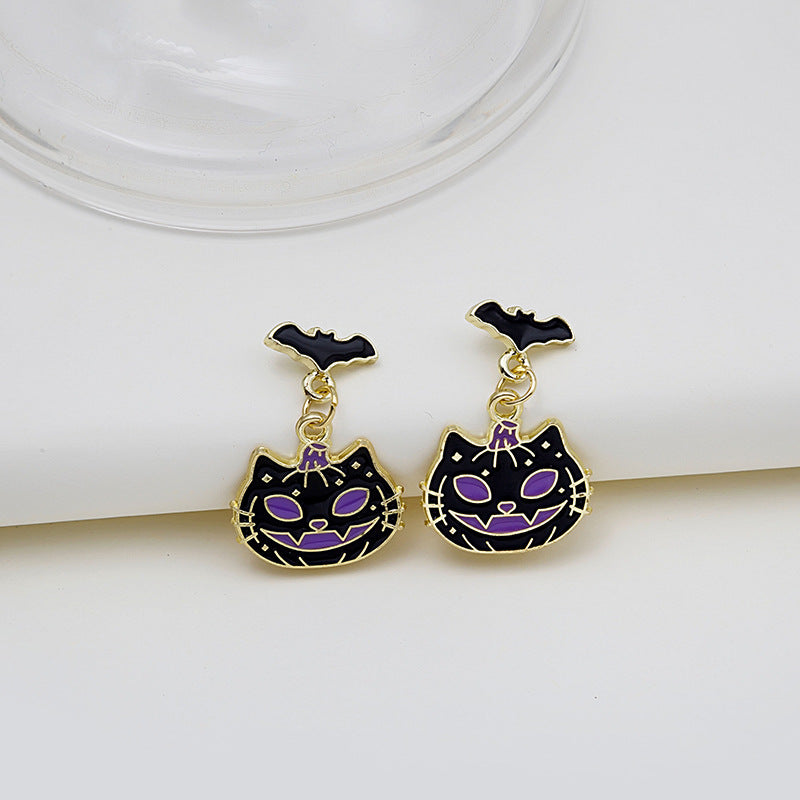 Wholesale Halloween Funny Skull Ghost Cross Earrings ACC-ES-MDD041