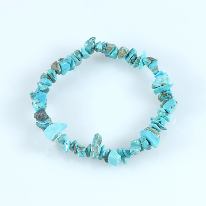 Wholesale Natural colorful gravel hand-woven elastic boho bracelet