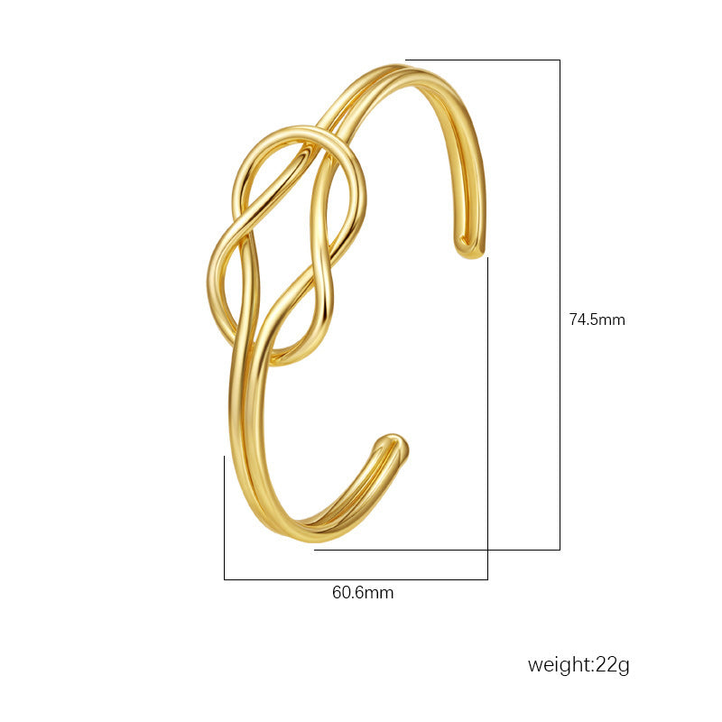Wholesale Stainless Steel Open C Shape Bangle 18K Gold Plated Fashion Jewelry for Gift Boutique Resale