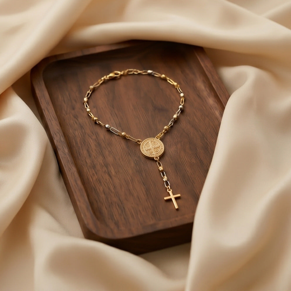 Wholesale Fashion Bracelet Western Retro Cross Virgin Mary for Men and Women Jewelry Accessory