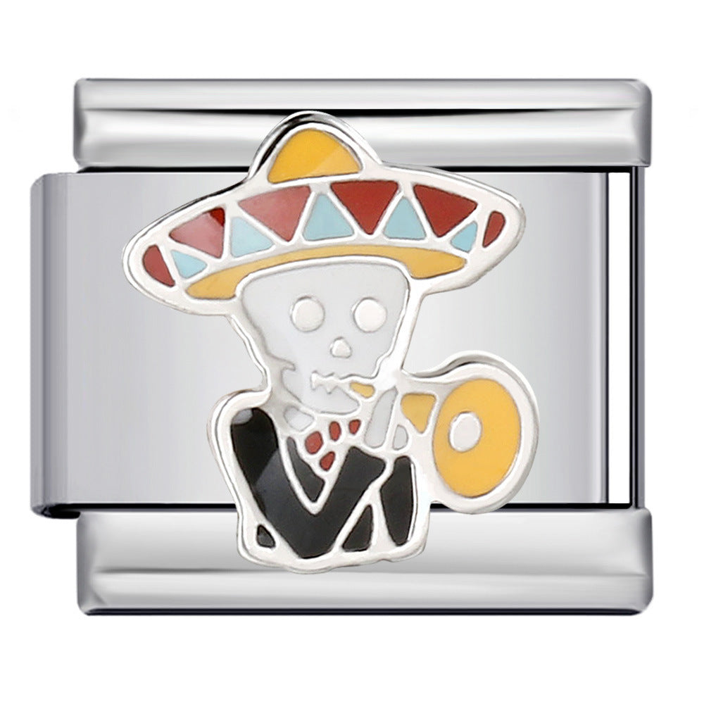 Wholesale Italian Charm Bracelet 9mm DIY Splicing Removable Gothic Halloween Element Stainless Steel Composable Bracelet