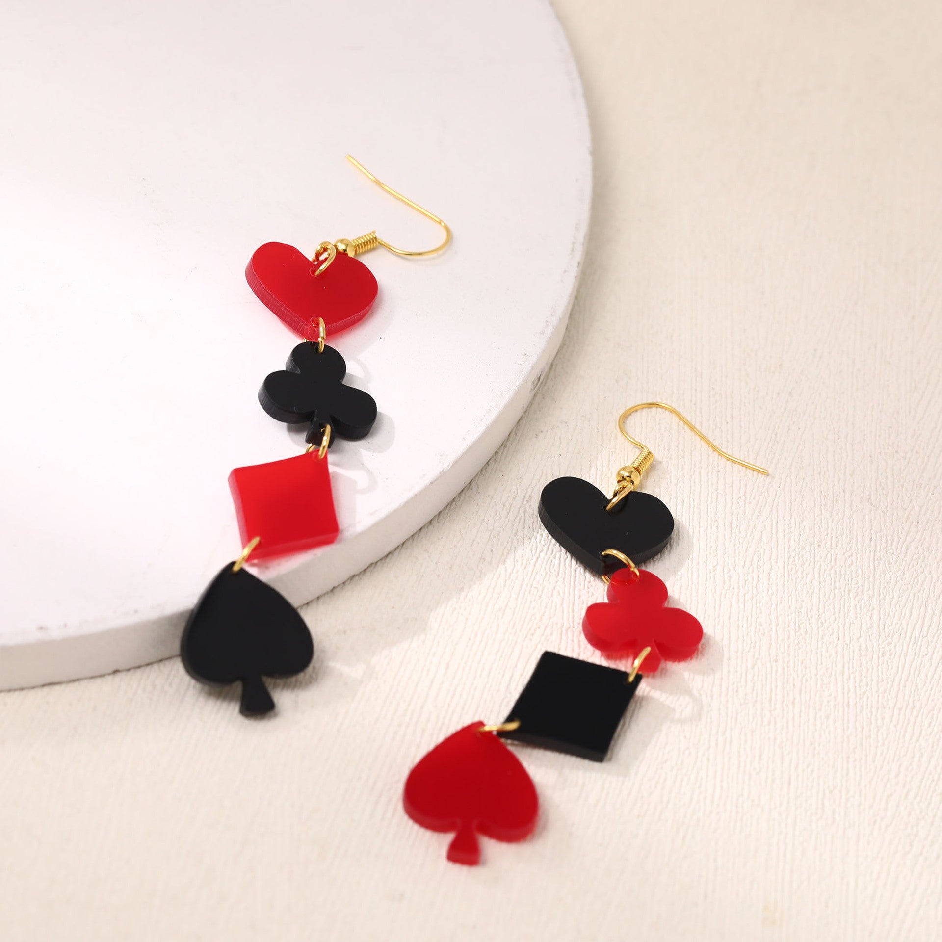 Wholesale Acrylic Earrings  Retro Spades Love Earrings