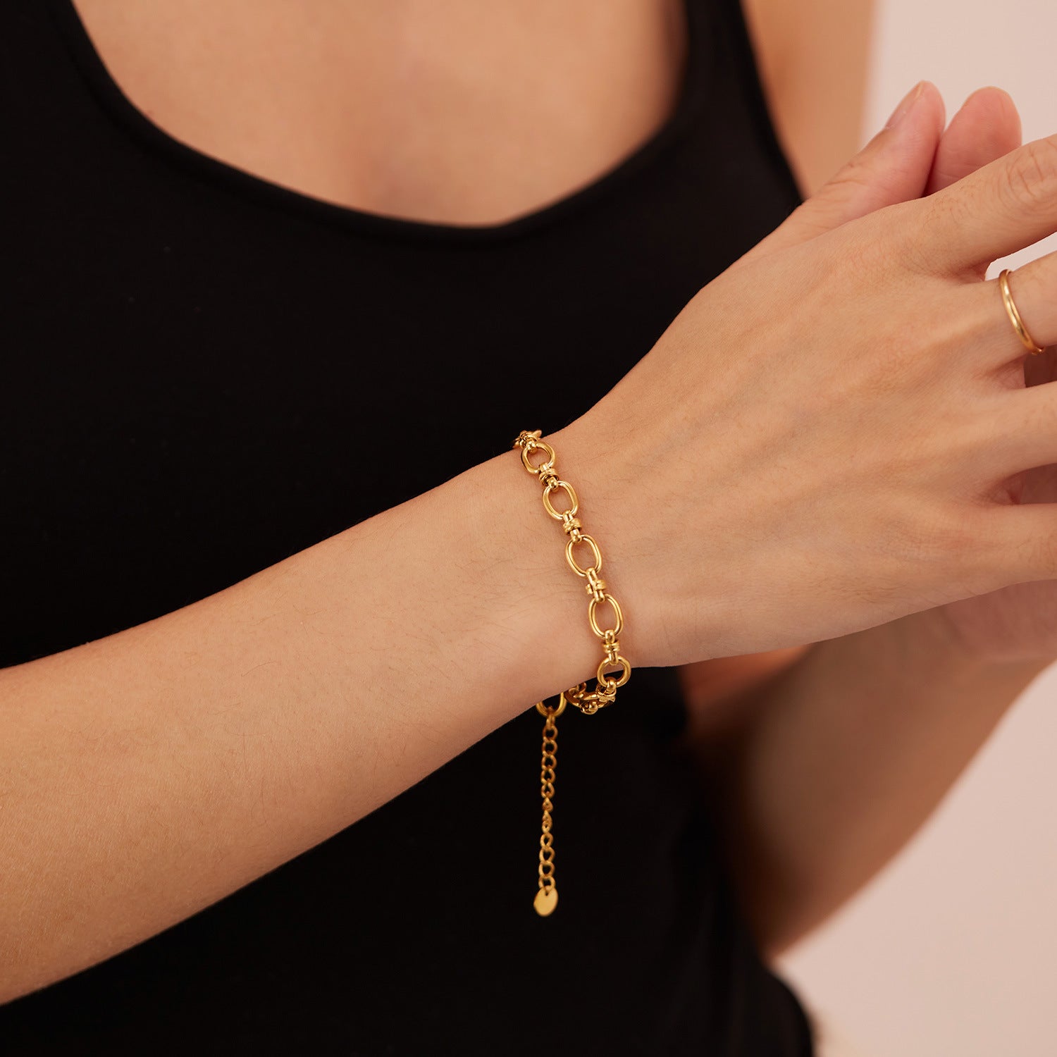 Wholesale titanium steel plain chain jewelry stitching bracelet