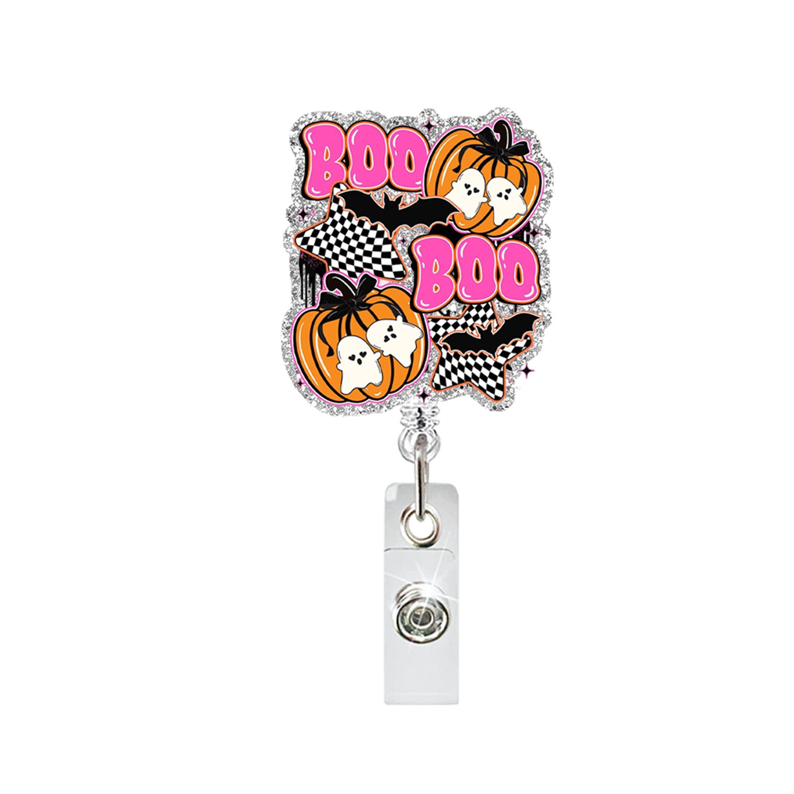 Wholesale  Ghost Candy Color ABS Retractable Badge Reel with Rotating Buckle for ID Holder Everyday Use
