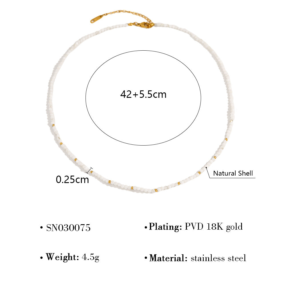 Wholesale Stainless steel Simple Shell Beaded Necklace