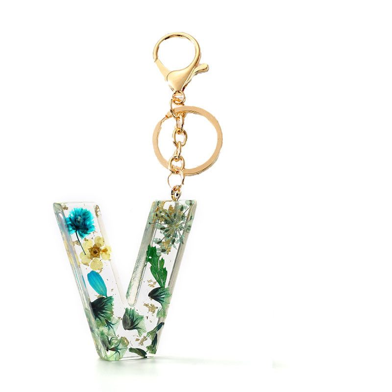 Wholesale Resin English letter keychain