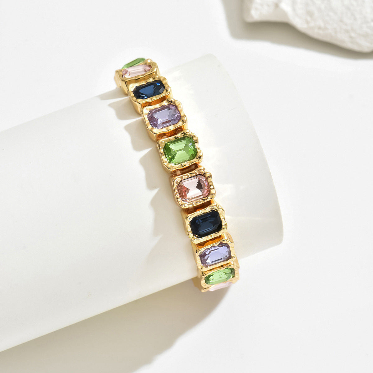 Wholesale  alloy color square diamond temperament bracelet