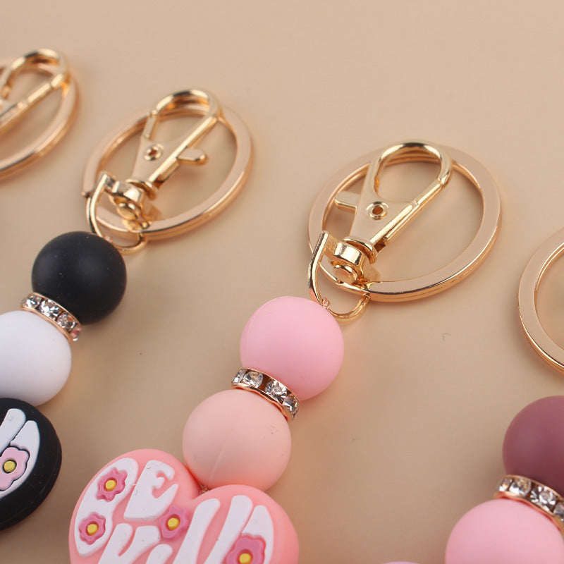 Wholesale Love Silicone Handmade Beaded Keychain ACC-KC-GuangTian010