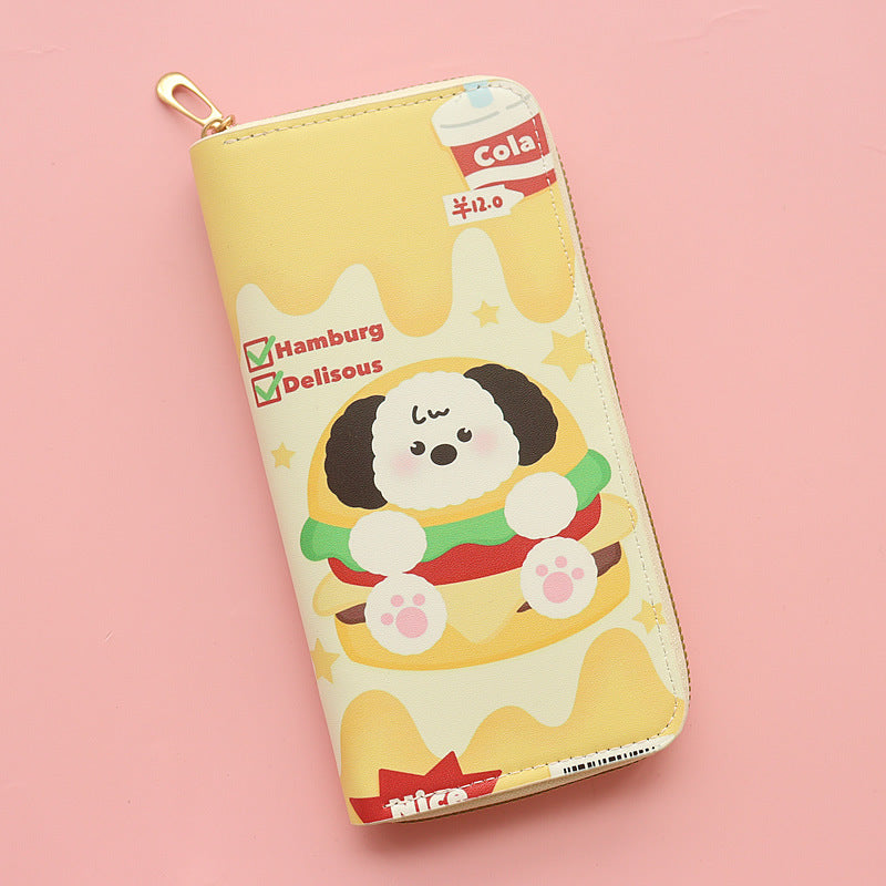 Wholesale Cute Cartoon Hamburger Pattern Long Zipper Wallet ACC-WT-Jumei001