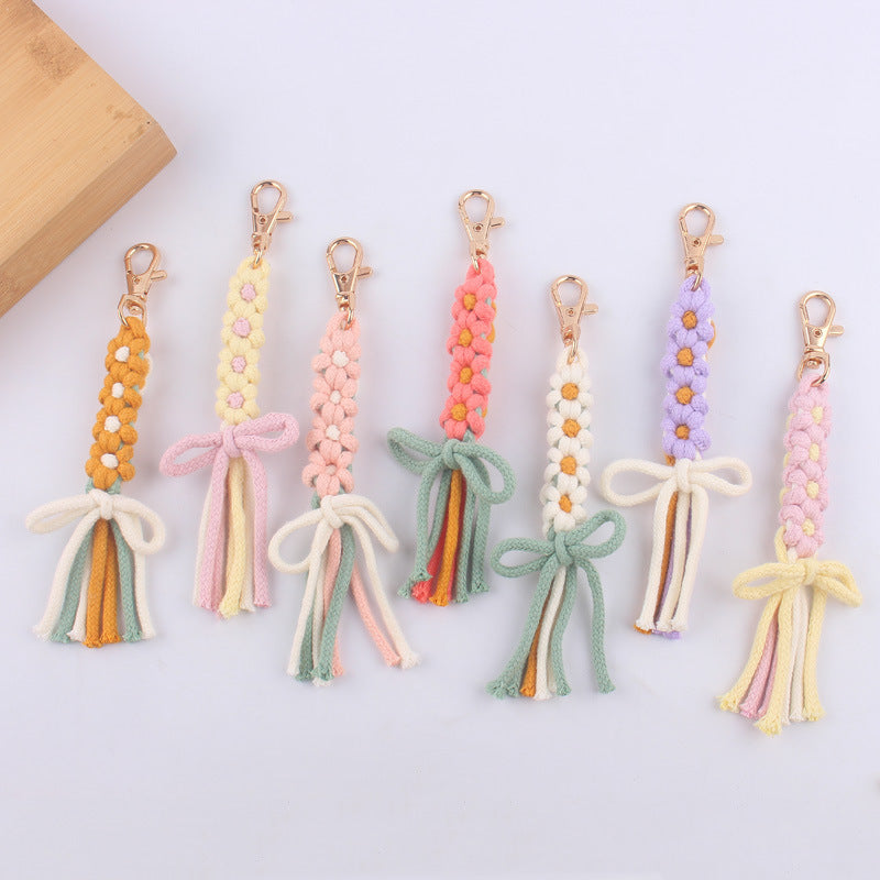 Wholesale Hand-woven Cartoon Flower Bow Lanyard Keychain ACC-KC-GuangTian068
