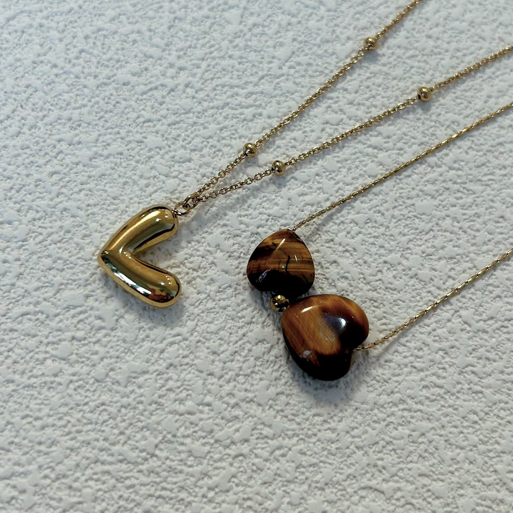 Wholesale  Double Love V-shaped Stainless Steel Pendant Necklace