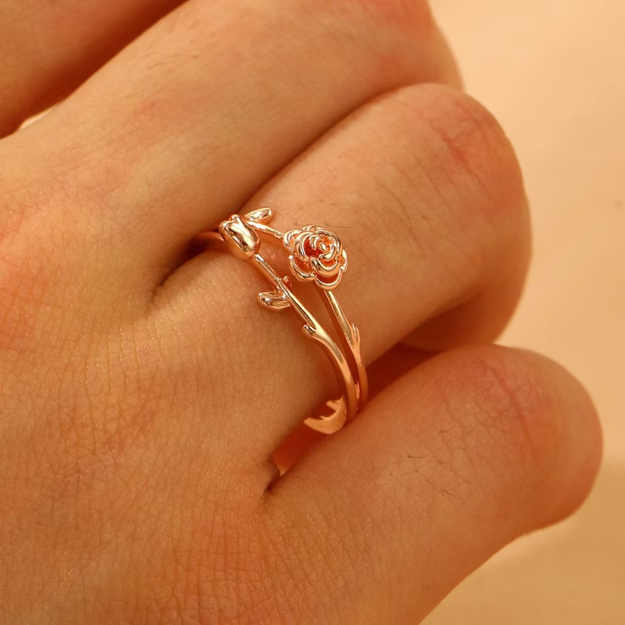 Wholesale Rose Flower Opening Ring