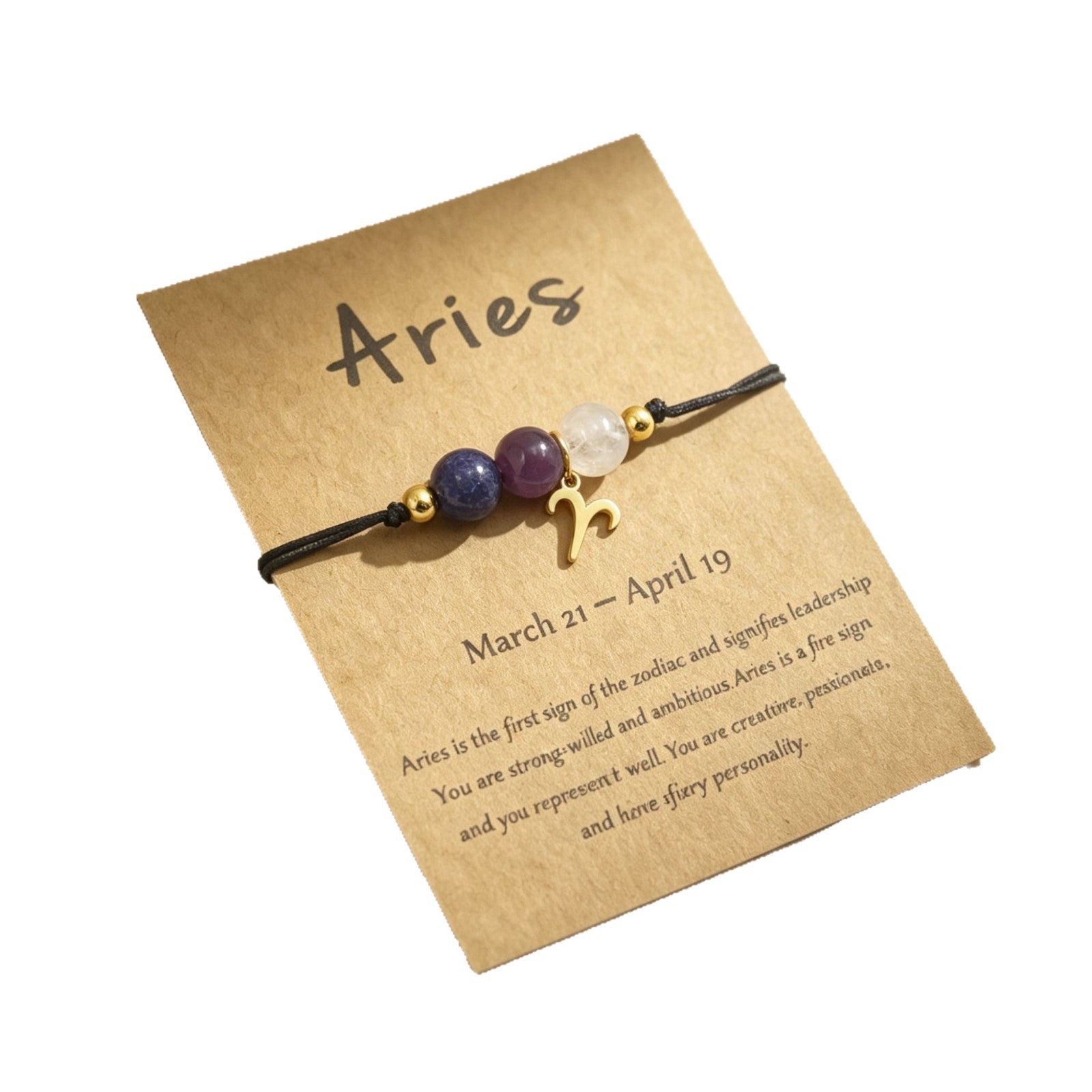 Wholesale Natural Stone Crystal Zodiac Bracelet Handmade Woven Rope Fashion Jewelry Accessory