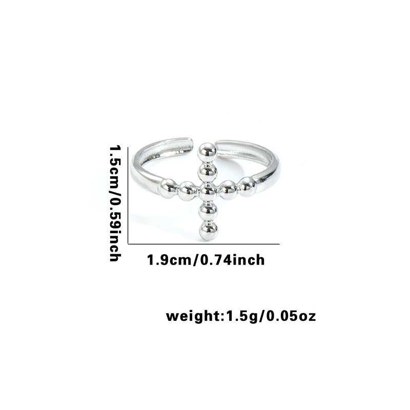 Wholesale Geometric Asymmetrical Heart Titanium Steel Ring Chic Boutique Resale