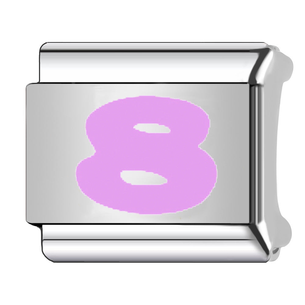 Wholesale  Italian Charm Bracelet 9mm DIY  pink   Creative Stainless Steel Composable Bracelet