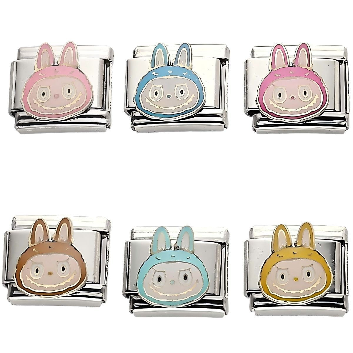 Wholesale 10pcs Italian Charm Bracelet 9mm DIY Splicing Cartoon Character Stainless Steel Composable Bracelet