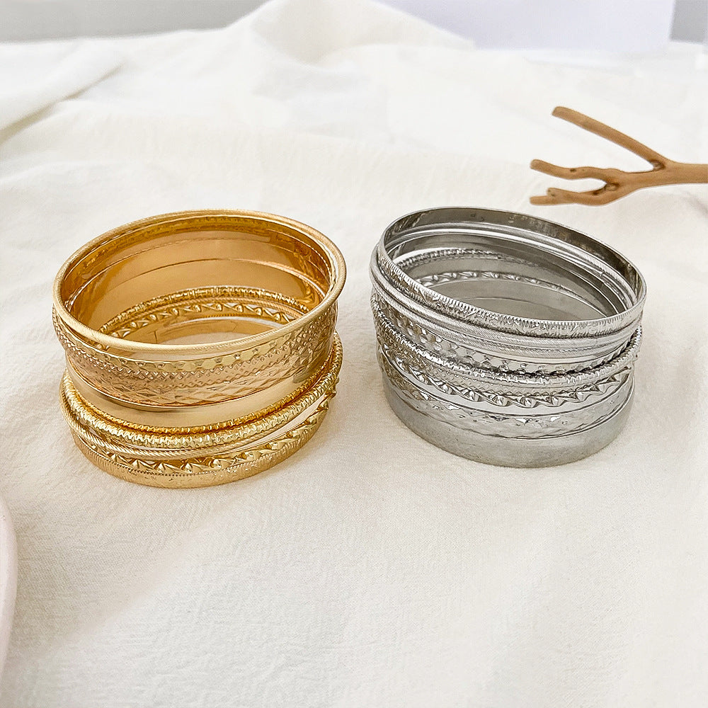 Wholesale Ethnic Style Alloy Bracelets Retro Wide Bracelet Set Vintage ACC-BT-MY007