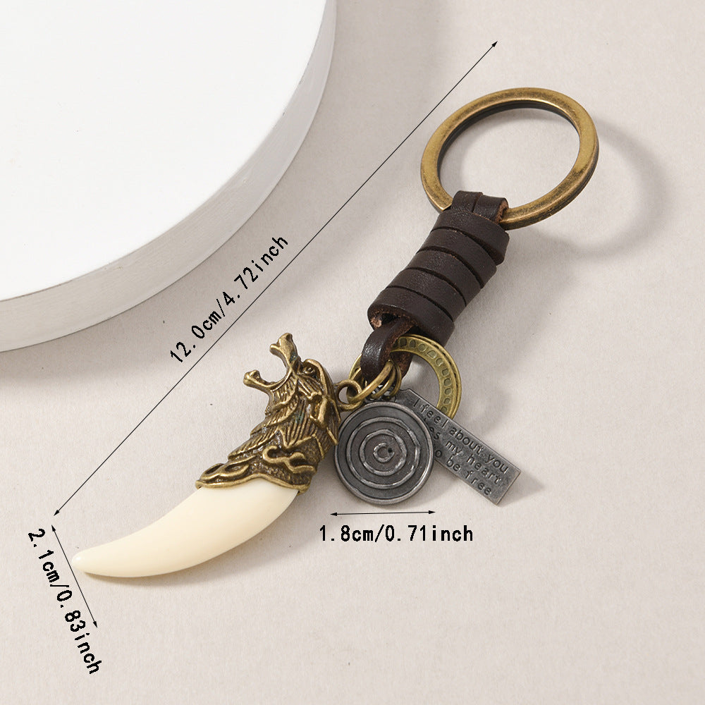 Wholesale  Fashion Wolf Head Alloy Hanging Keychain