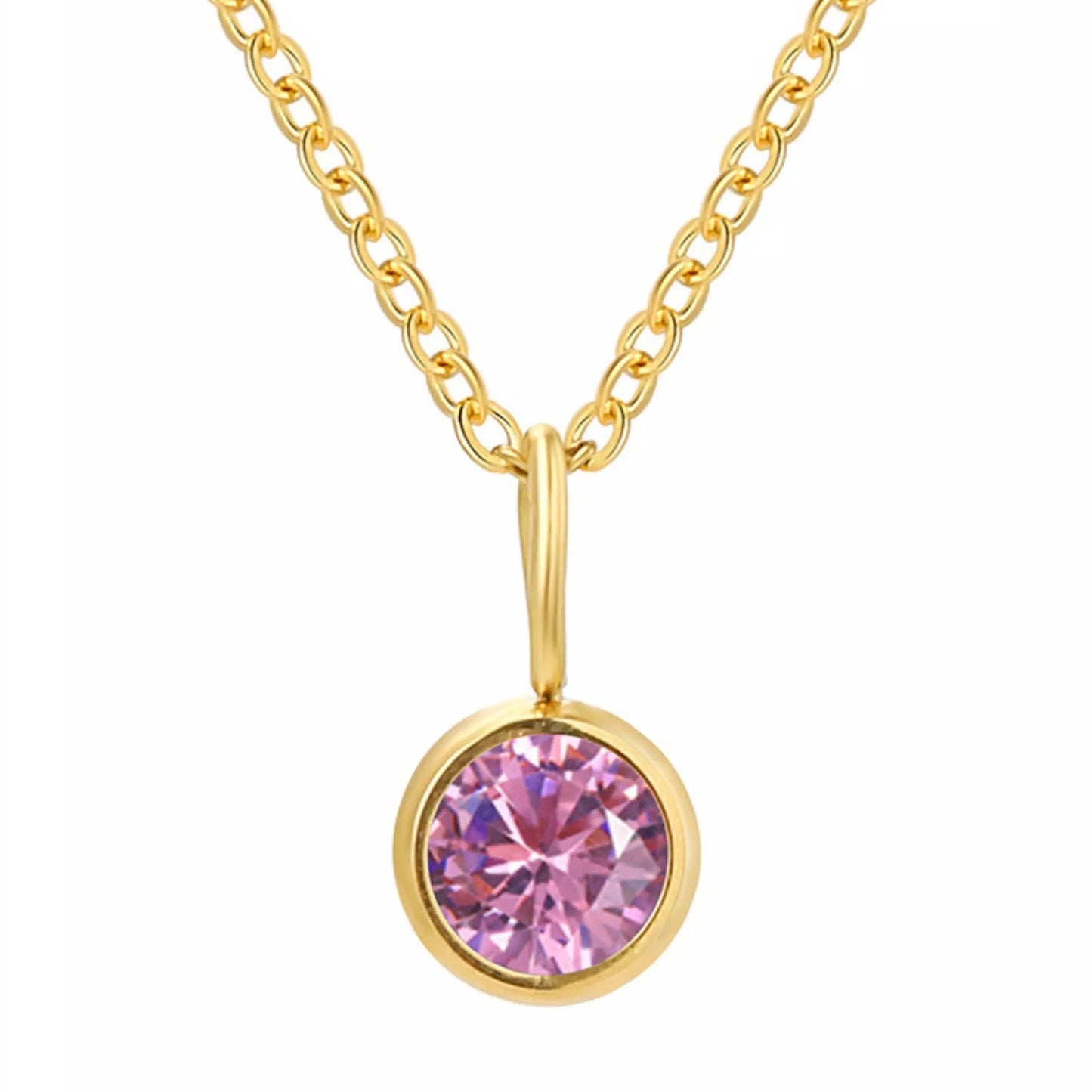 Wholesale Stainless Steel 12 Birthstone Necklace Twelve Birthstone Pendant DIY Jewelry