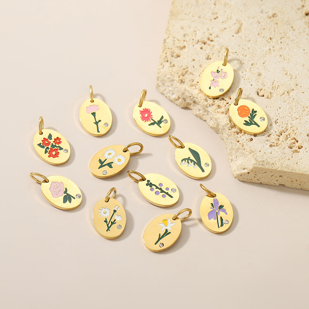 Wholesale Petal stainless steel DIY pendant