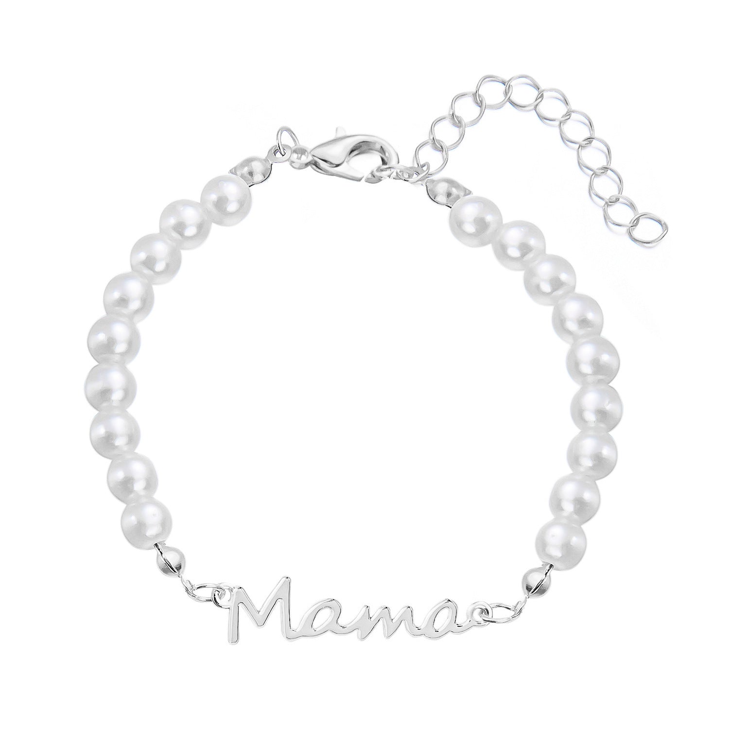 Wholesale Mother's Day Letters Mama Pearl Necklace Bracelet suit