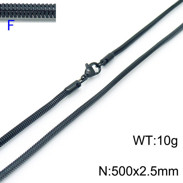 Wholesale 304 Titanium Steel Necklace Square Snake Bone Chain ACC-NE-KaLun004