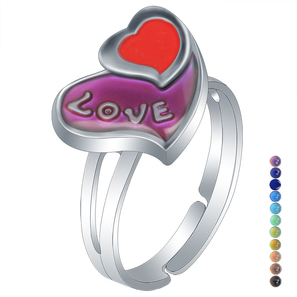 Wholesale Children's Princess Cartoon Cute Animal Temperature Sensitive Color Changing Ring ACC-RS-Hour001