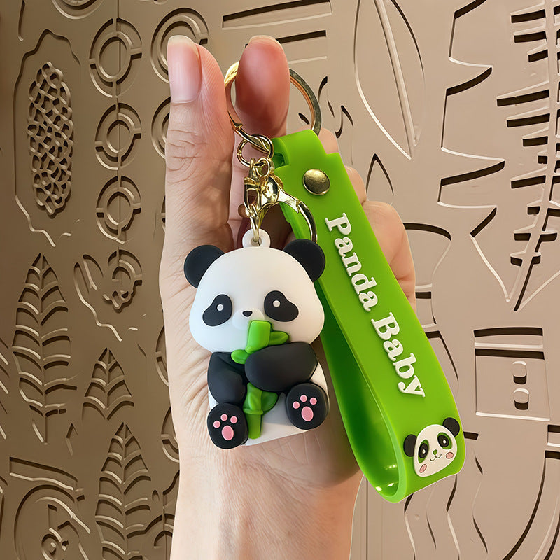 Wholesale Cute Panda Cartoon Keychain Chengdu Souvenir Gift Boutique Car Key Accessory