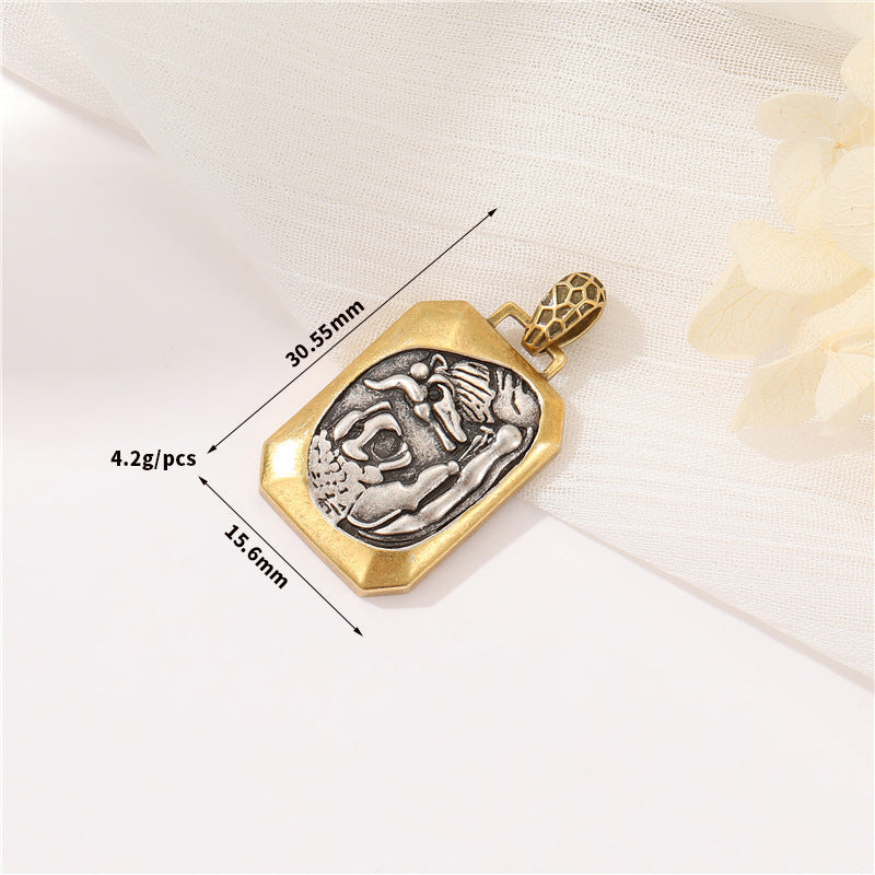 Wholesale Copper Greek Roman Retro Figure Pendant Necklace Fashion Accessory for Boutique Resale