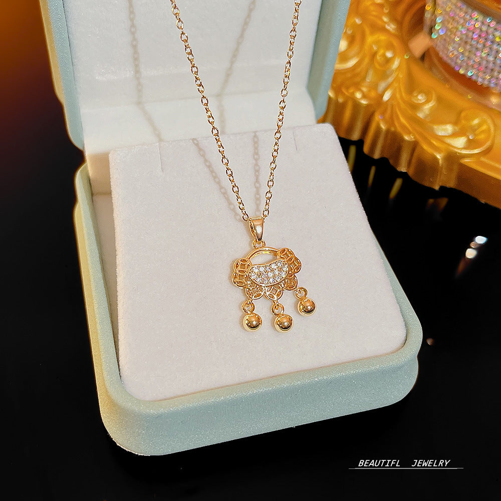 Wholesale Micropaved Zirconia Clavicle Chain Titanium Steel Necklaces Choker Necklace ACC-NE-Xiyue005