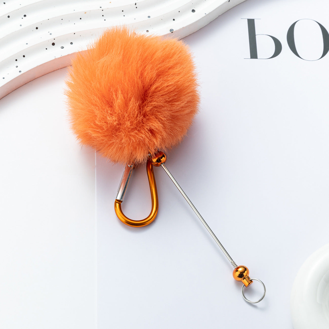 Wholesale DIY Beaded Pom Pom Keychain ACC-KC-HuaH015