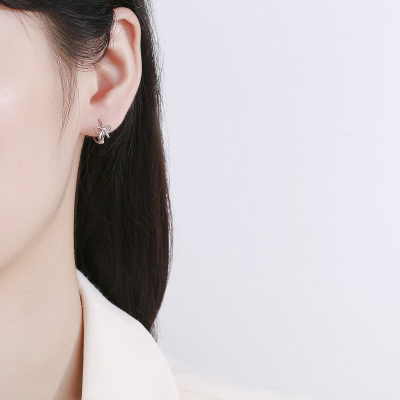 Wholesale Bow 925 Sterling Silver Earrings