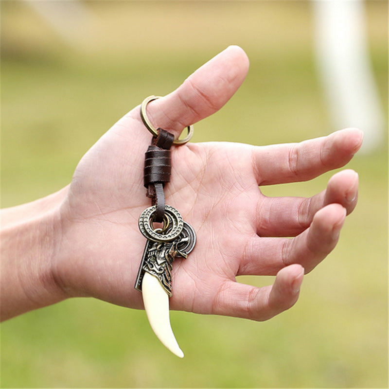 Wholesale  Fashion Wolf Head Alloy Hanging Keychain