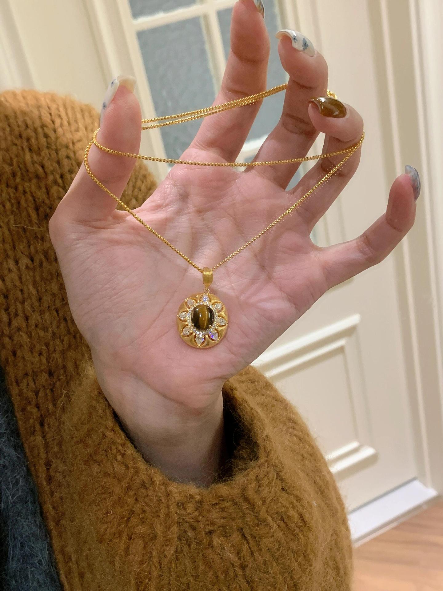 Wholesale  Sunflower Long Necklace