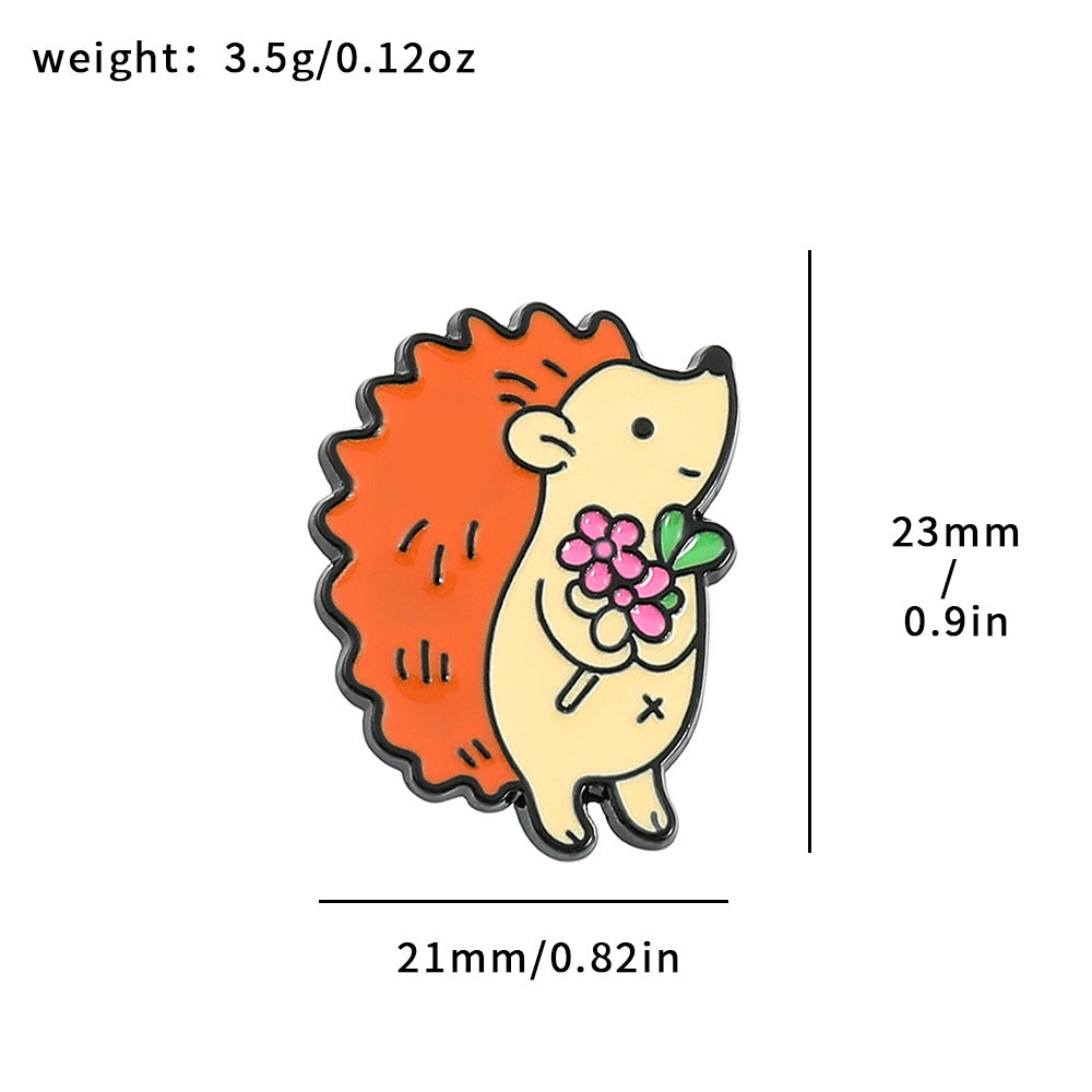 Wholesale Cartoon cute hedgehog metal badge brooch
