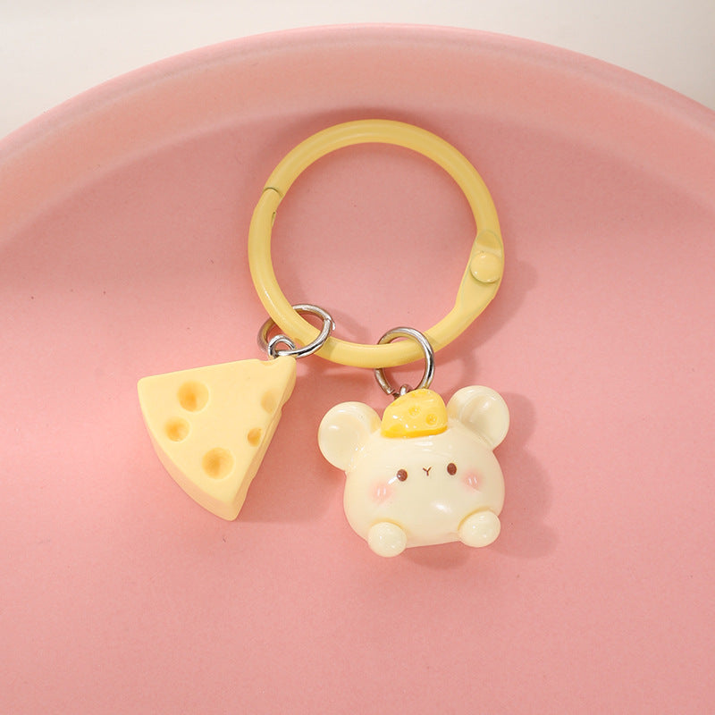 Wholesale Cartoon cute mouse pendant cheese keychain