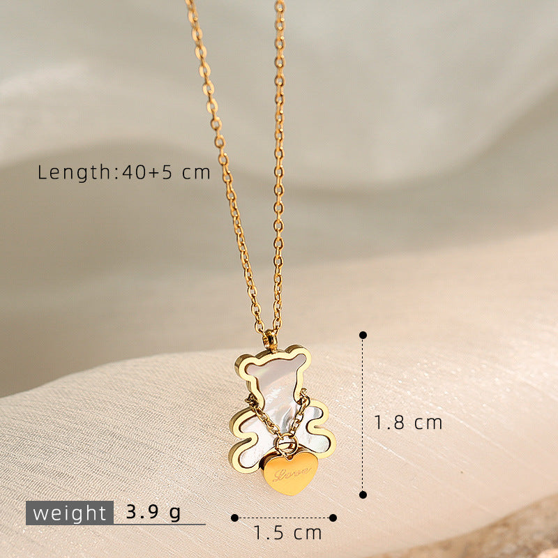 Wholesale Stainless steel white shell pendant sweater chain