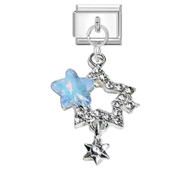 Wholesale Italian Charm Bracelet 9mm DIY Pink Purple   Creative Stainless Steel Composable Bracelet