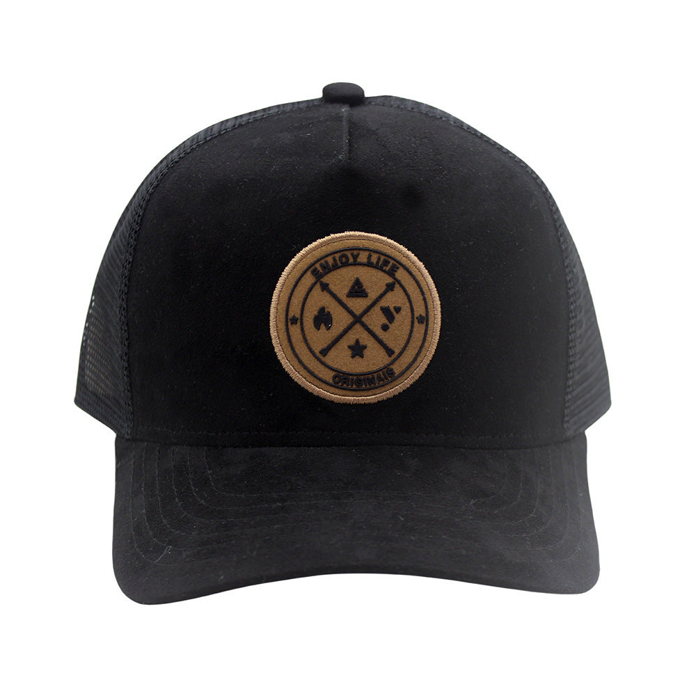 Wholesale round logo letter mesh baseball cap