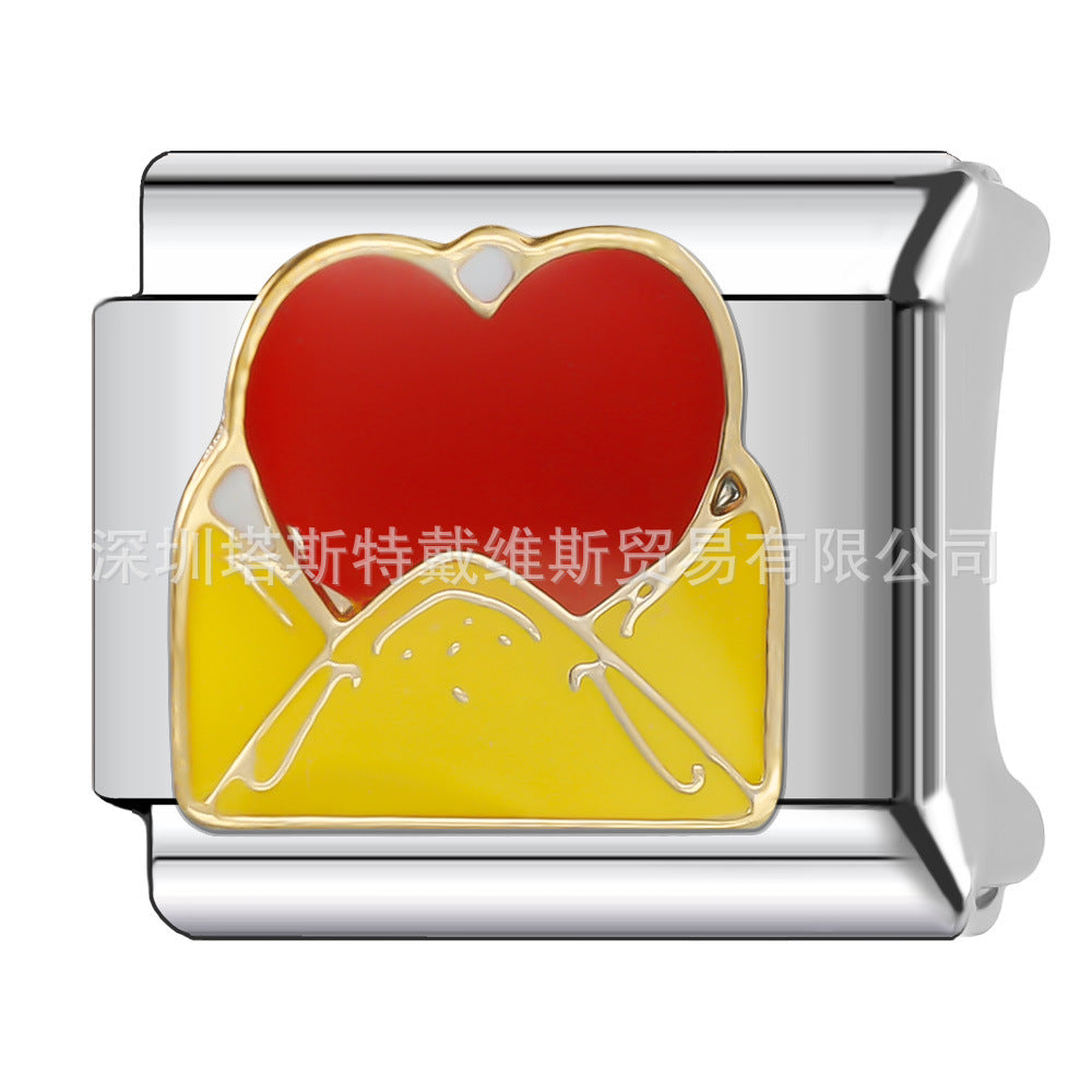 Wholesale  Italian Charm Bracelet 9mm DIY single section Creative Stainless Steel Composable Bracelet