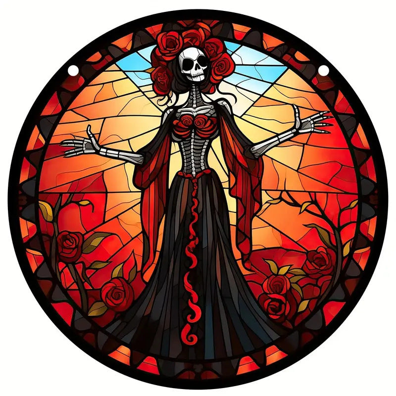 Wholesale  Haunted House Party  Pumpkin Acrylic Round Plate Decoration