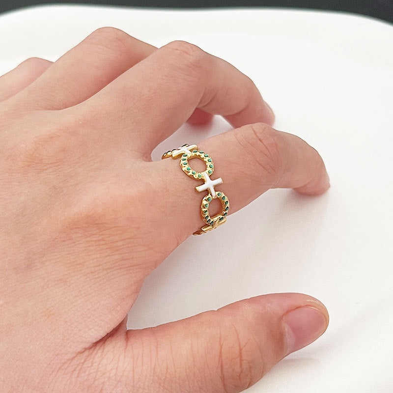 Wholesale cross  stainless steel open adjustable  ring
